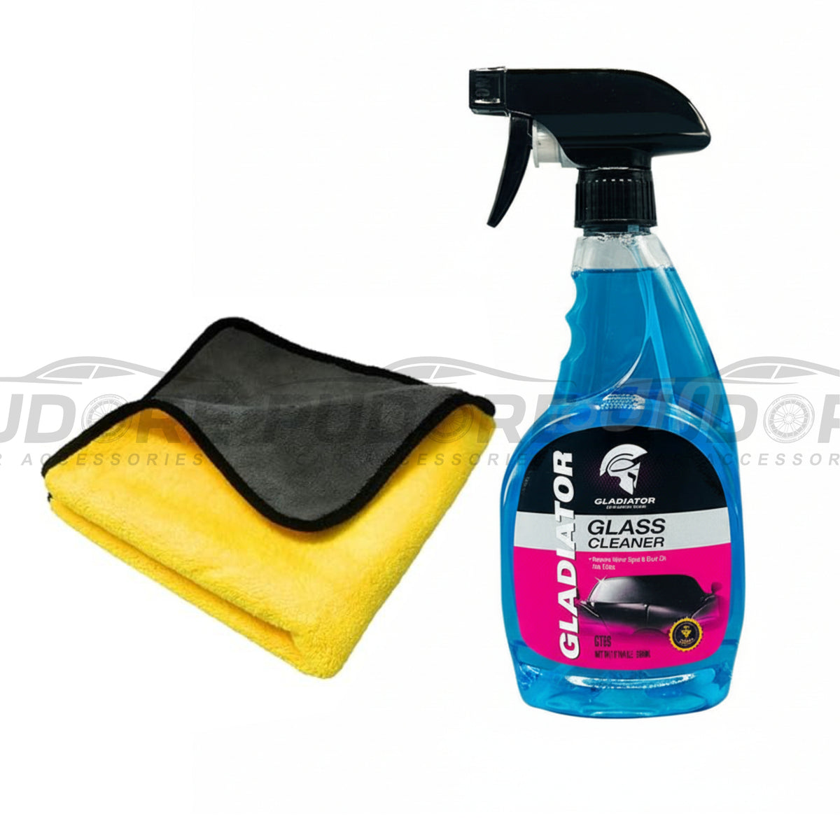 Gladiator Glass Cleaner - 500ml & Microfiber Towel